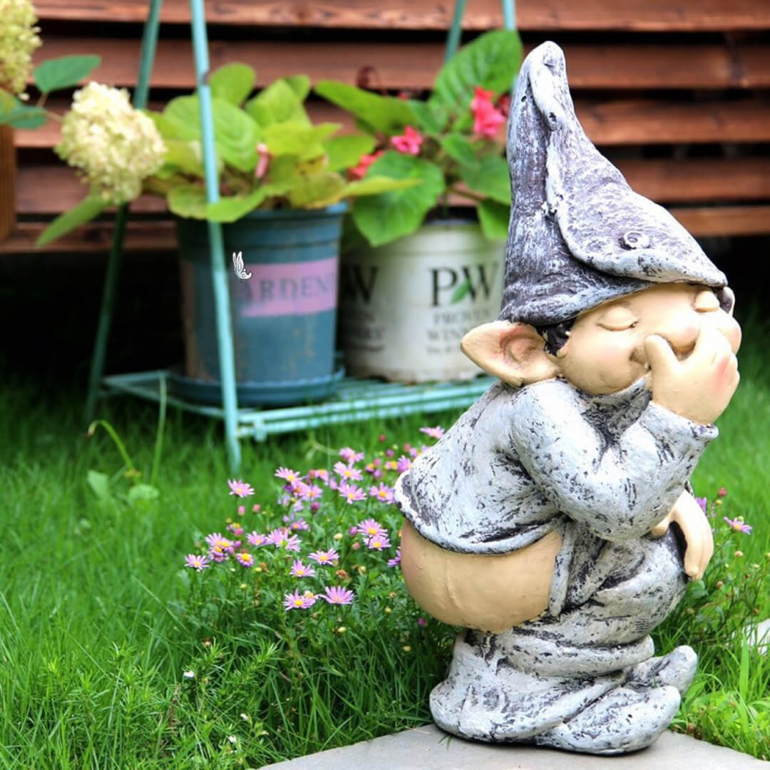 Fun Resin Gnome Mold Courtyard Miniature Elf Dwarf Statue Gargon Decoration-xinru