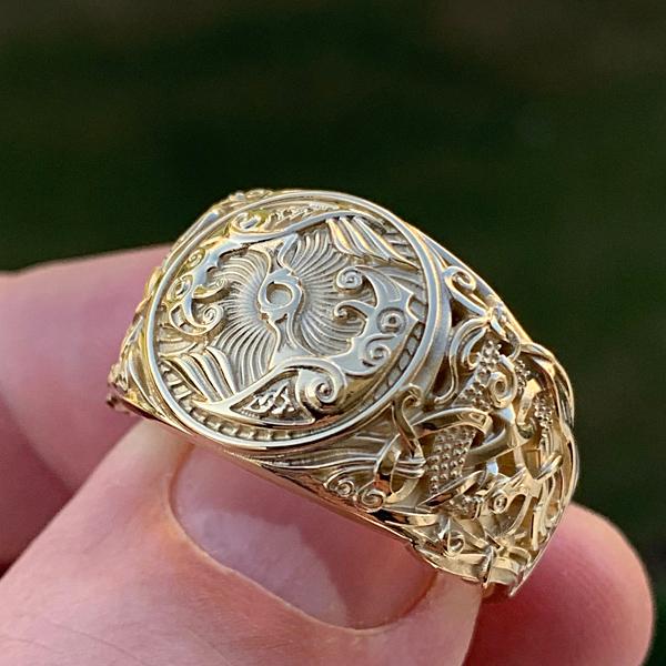 Huginn and Muninn Ring - Sterling Silver or Gold-xinru shop