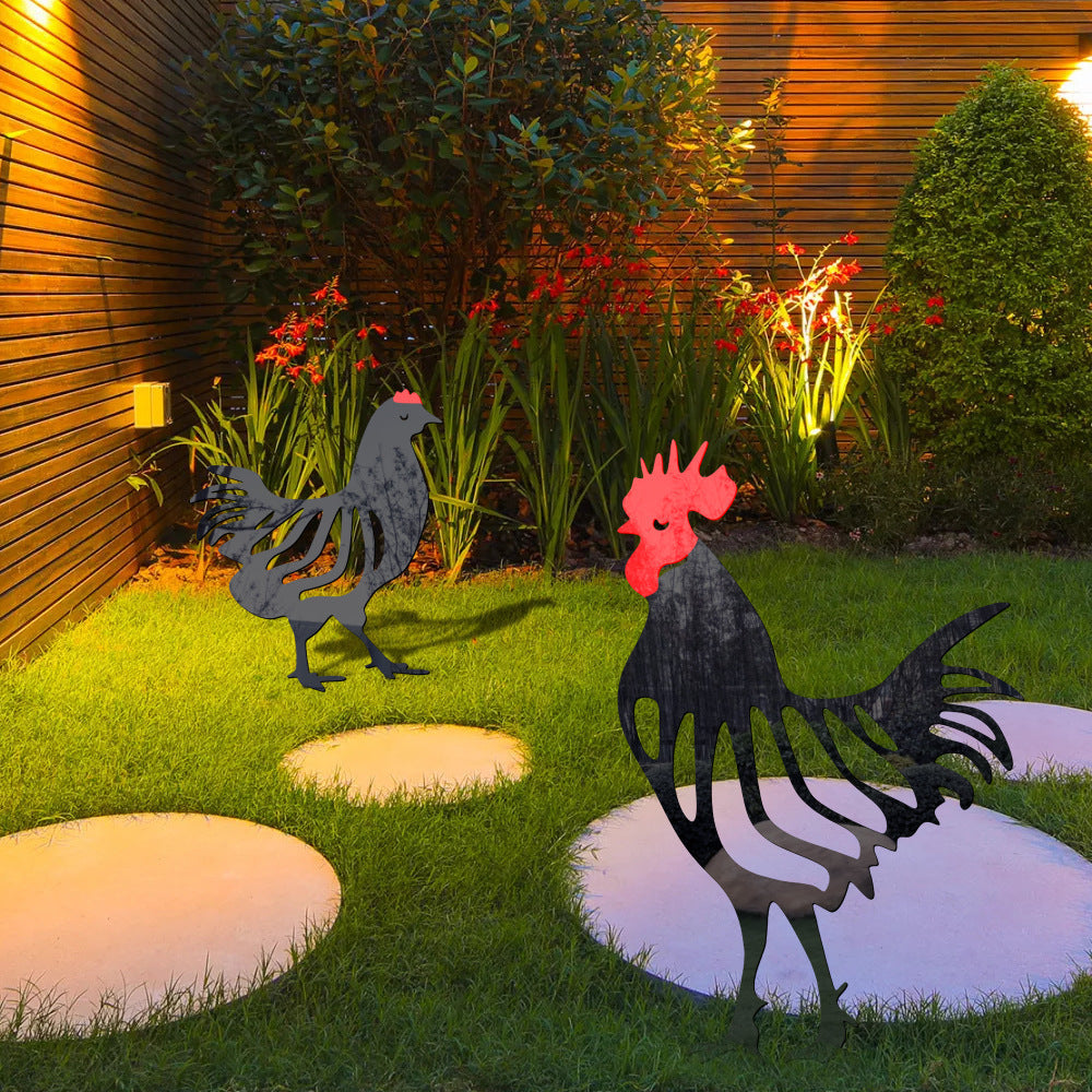 Rooster Shape Outdoor Garden Lawn Stake-xinru