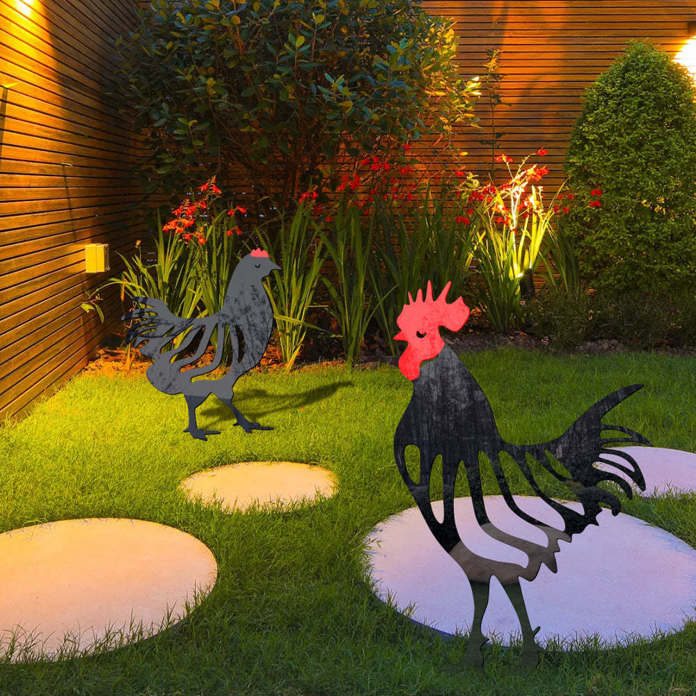 Rooster Shape Outdoor Garden Lawn Stake-xinru