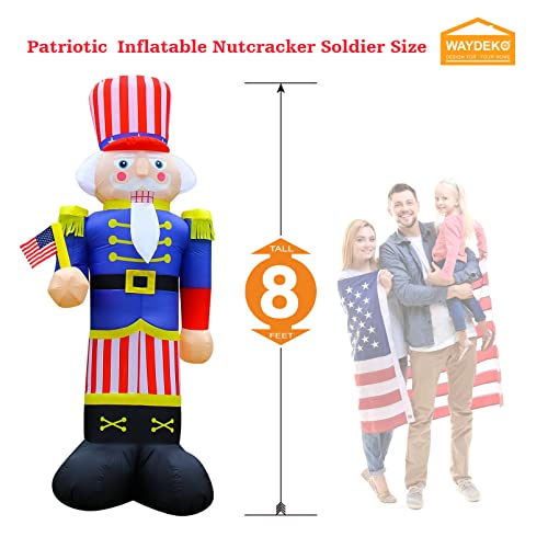 Inflatable Nutcracker Soldier 4th Of July Patriotic Independence Day Garden Ornament-xinru