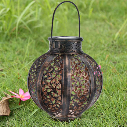 Solar Lamp Hanging Waterproof Metal Retro Lantern Decoration-xinru