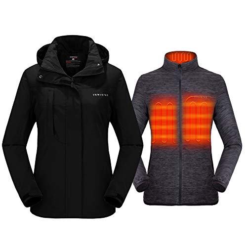 Women's 3-in-1 Heated Jacket with Battery Pack 5V Waterproof-xinru shop