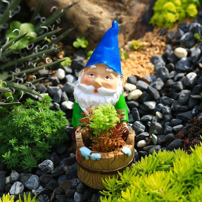 Garden Working Gnome Statue Flower Pot-xinru