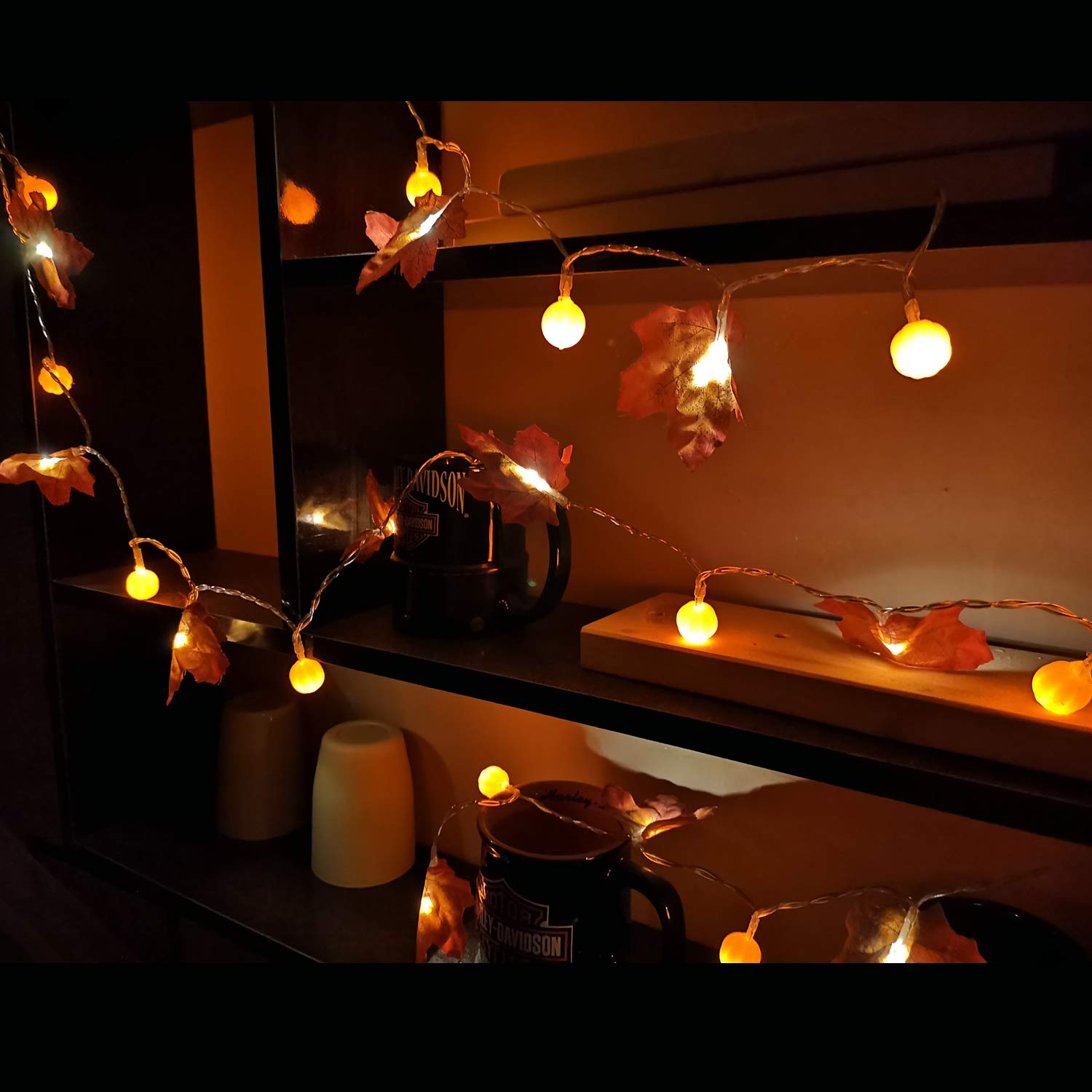 Maple Leaf Pumpkin LED Lights Festival Party Decoration Battery String Lights-xinru