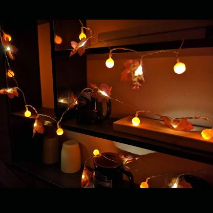 Maple Leaf Pumpkin LED Lights Festival Party Decoration Battery String Lights-xinru
