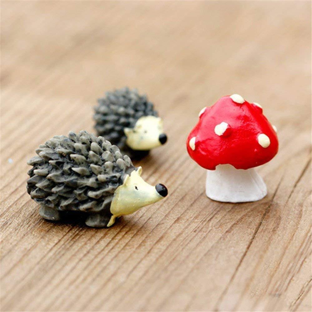 Mini Hedgehogs and Mushroom Fairy Garden Miniature Figurines-xinru