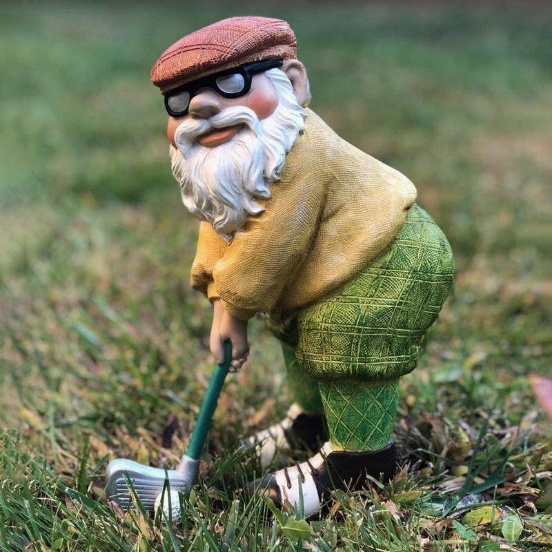 Outdoor Gnome Ornaments Golf Dwarf Resin Decors For Garden-xinru