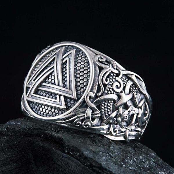 Valknut Ring - Sterling Silver or Gold-xinru shop