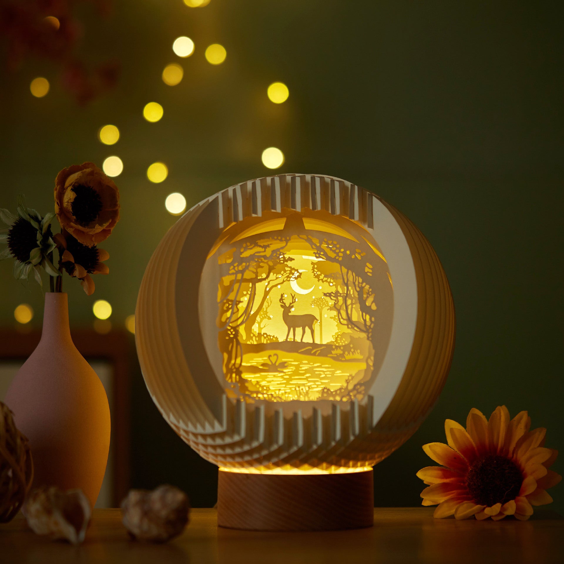 Paper Art Light And Shadow DIY Handmade Creative Paper Carving Lamp-xinru