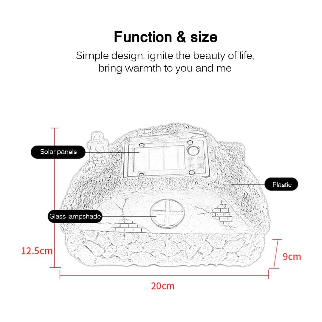 Fairy House Statue Solar Power Light Lawn Yard Outdoor Garden Lamp Decor-xinru