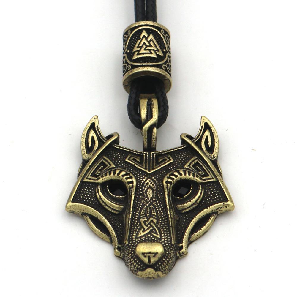 Men's Stainless Steel Norse Viking Wolf Pendant Necklace-xinru