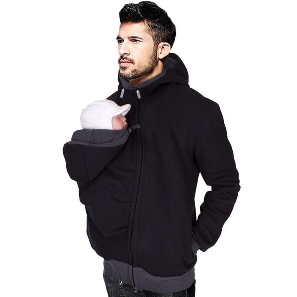 Winter Dad Mom Baby Kangaroo pocket Carrier Hoodies-xinru shop