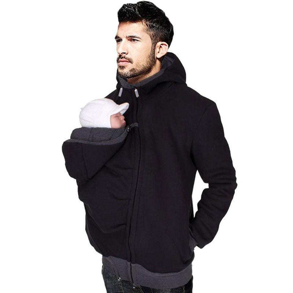 Winter Dad Mom Baby Kangaroo pocket Carrier Hoodies-xinru shop