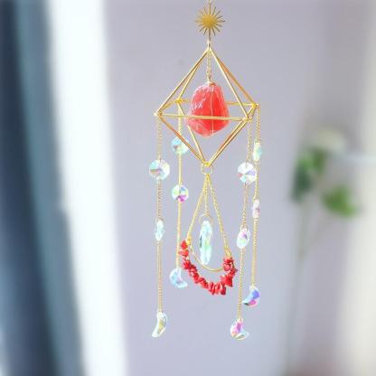 Sun Catcher Handmade Crystal Wind Chimes Garden Curtain Decoration-xinru