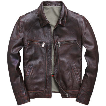 Casual Lapel Motorcycle Leather Jacket-xinru shop