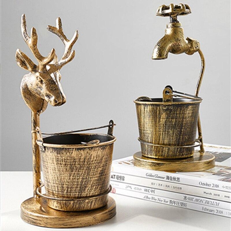 Retro Iron Ashtray Faucet Deer Bird-xinru shop