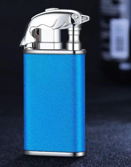 Creative Metal Double Flame Windproof Jet Turbine Men's Lighter-xinru