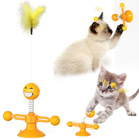 Spinning Feather Cat Stick Toy-xinru