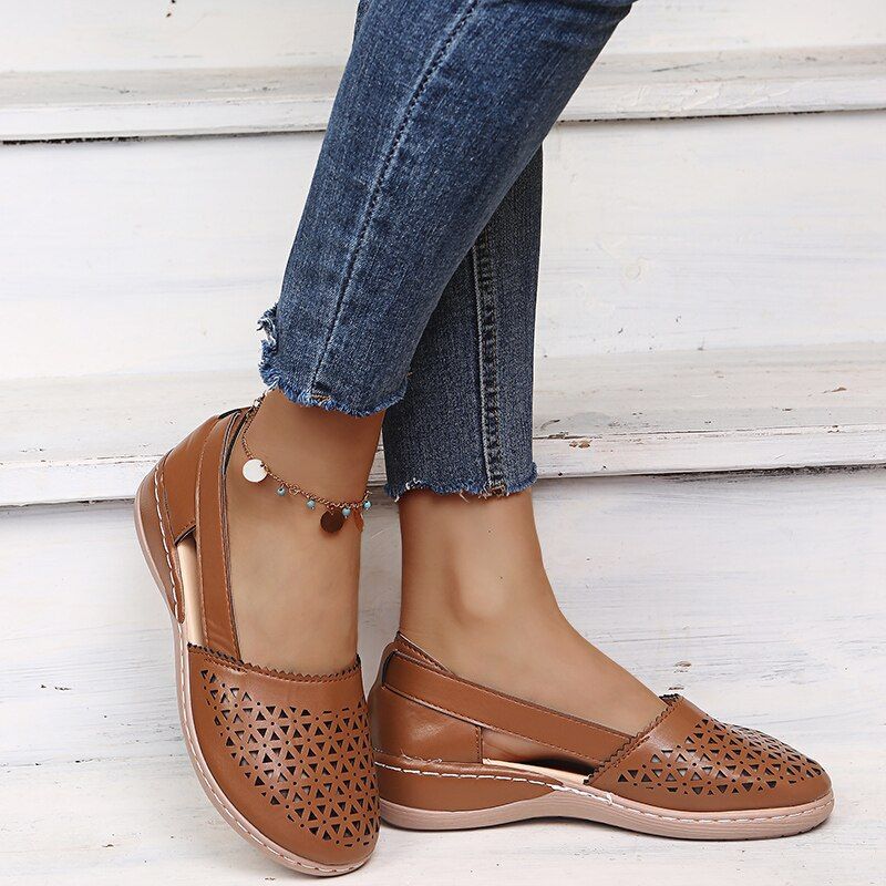 Soft Sole Wedges Orthopedic Hollow Out Bunion Correction Sandals-xinru shop