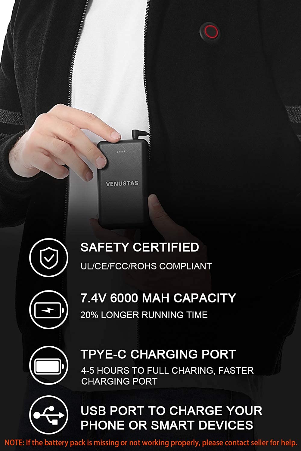 Men's Heated Sweater with Battery Pack 7.4V-xinru shop