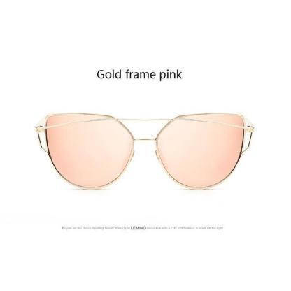 Classic Women's Fashion Metal Big Cat Eye Sunglasses-xinru