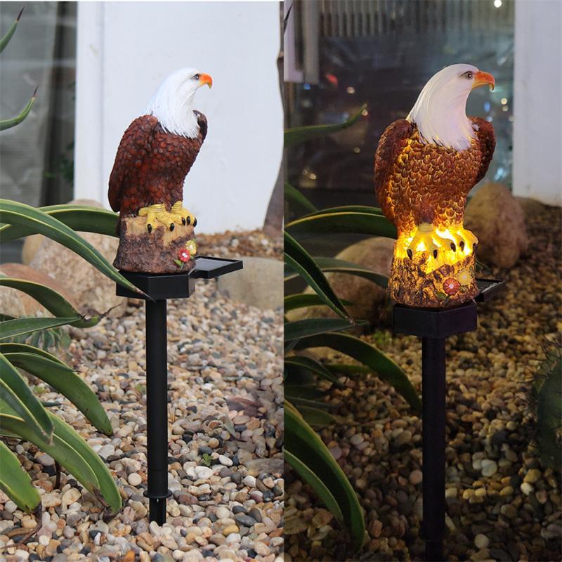 Waterproof Solar Powered Garden LED Lights Animal Eagle Lawn Ornament Lamp-xinru