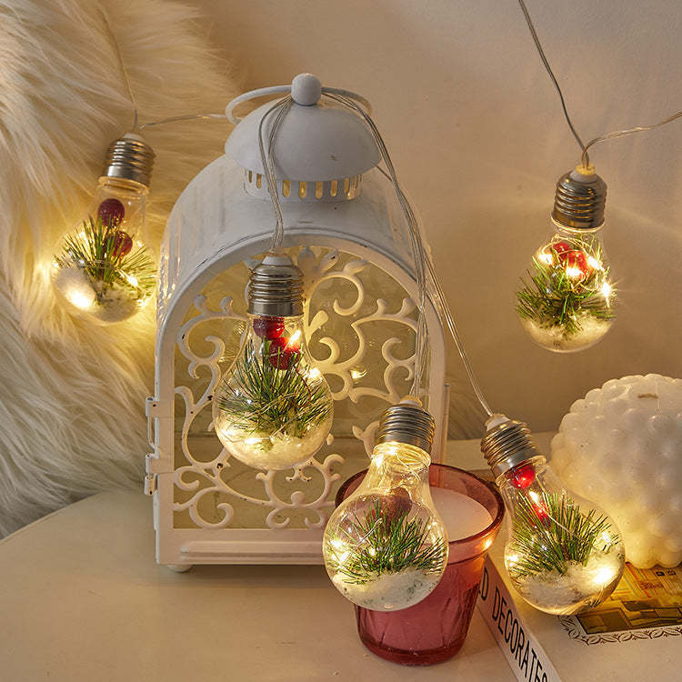 Christmas Fillable DIY Ornament Crystal Bulb LED String Light-xinru