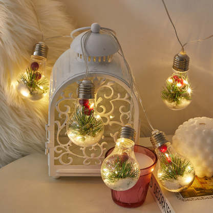 Christmas Fillable DIY Ornament Crystal Bulb LED String Light-xinru