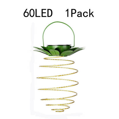 Solar Pineapple Iron Lantern LED Waterproof Hanging Lights Garden Decorative-xinru