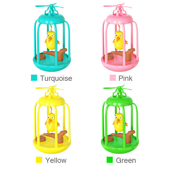 Bird Cage Squeaky Tumbler Spinning Windmill Cat Toy-xinru