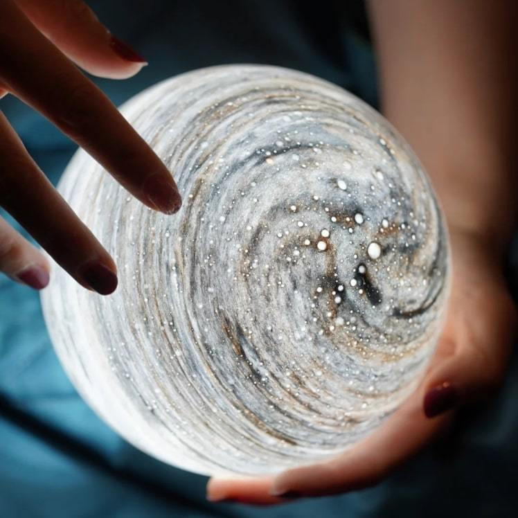 Glass Dome Lamp Sphere Round Ball Planet Moon Night Light-xinru