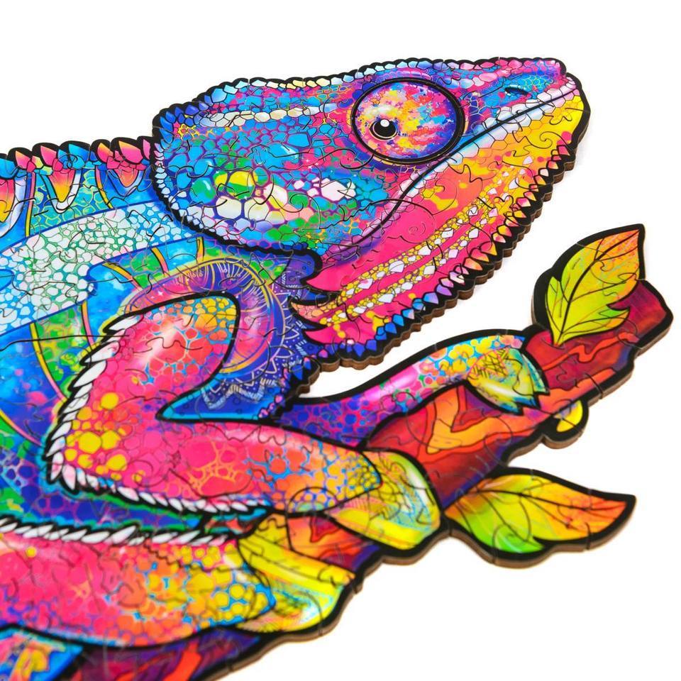 Rainbow Chameleon Wooden Jigsaw Puzzle With Box-xinru