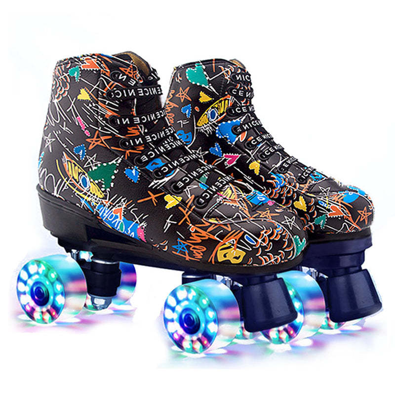 Colorful Graffiti Roller Skates-xinru shop