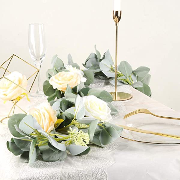 Lamb閳ユ獨 Ear Greenery Garland Faux Eucalyptus Garland Summer Garland-xinru