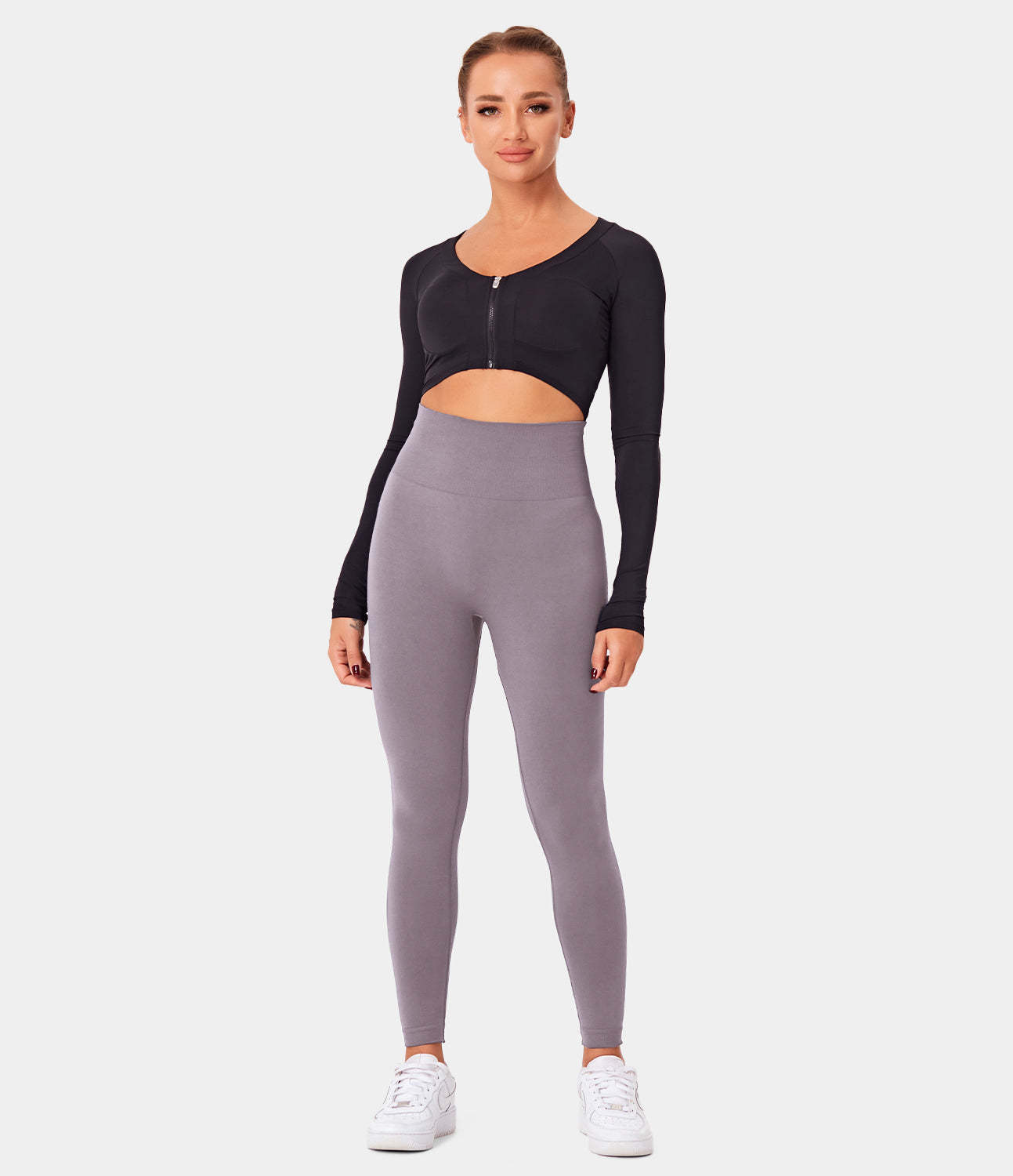 Seamless Flow High Waisted Butt Lifting Plain Full Length Leggings-xinru shop