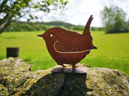 Exterior Rustic Rusty Metal Robin Garden Fence Decorative Sculpture-xinru