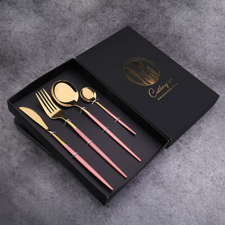 Stainless Steel Portuguese Chopsticks Spoon Fork Knife Western Tableware-xinru