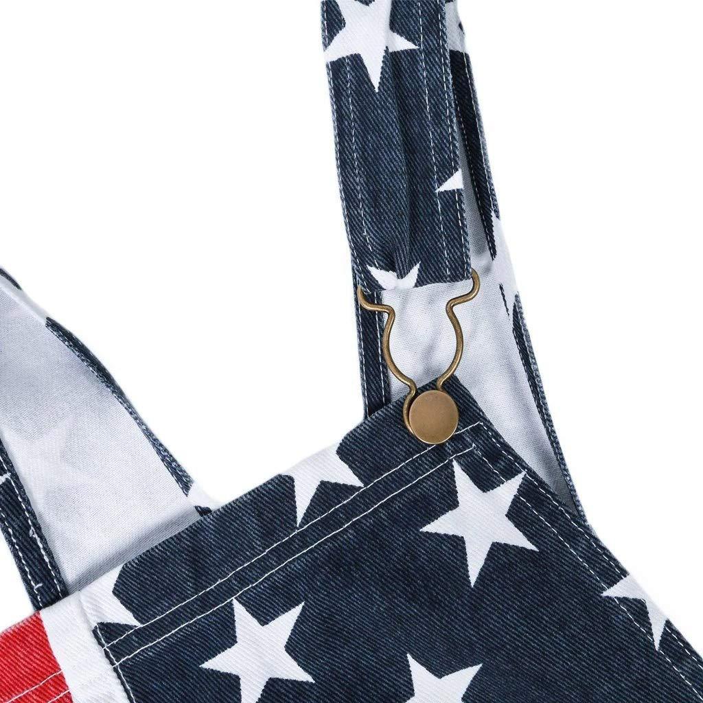Unisex American Flag Casual Pocket Jumpsuit Overalls Bib-xinru