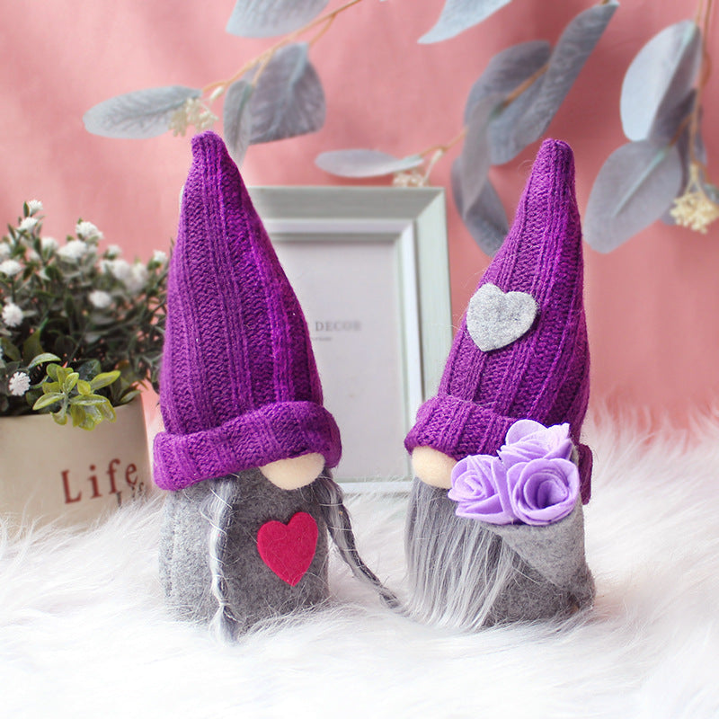 Purple Knitted Hat Mother's Day Gnome-xinru