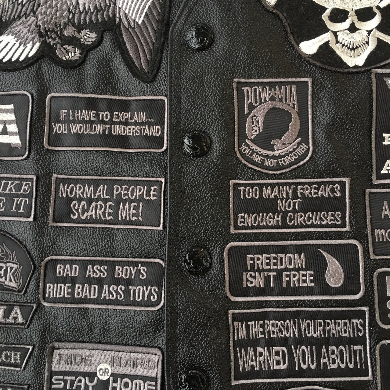 Hand-embroidered Motorcycle Leather Vest For Rider-xinru shop