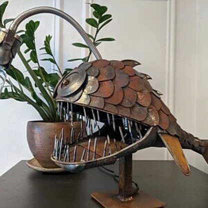 Artistic Angler Fish Retro Table Lamp Fish Light Flexible Lamp Head Table-xinru