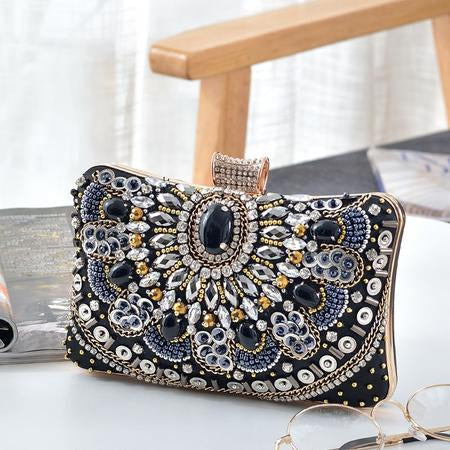 Vintage Acrylic Rhinestone Evening Party Clutch-xinru