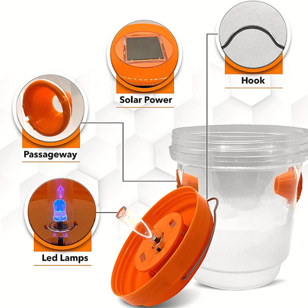 Solar Wasp Trap Hanging with LED Light-xinru