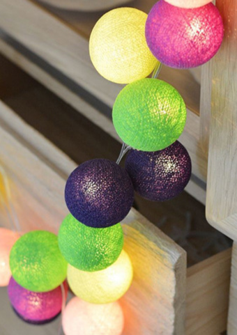 LED Cotton Ball String Lights Christmas Fairy Lighting Wedding Halloween Party-xinru