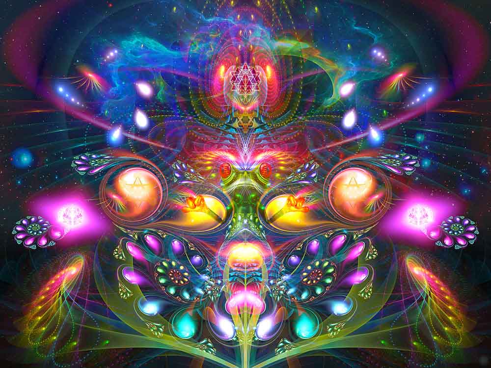 Dimitri the Frog Trippy Psychedelic Tapestry Wall Hanging-xinru shop