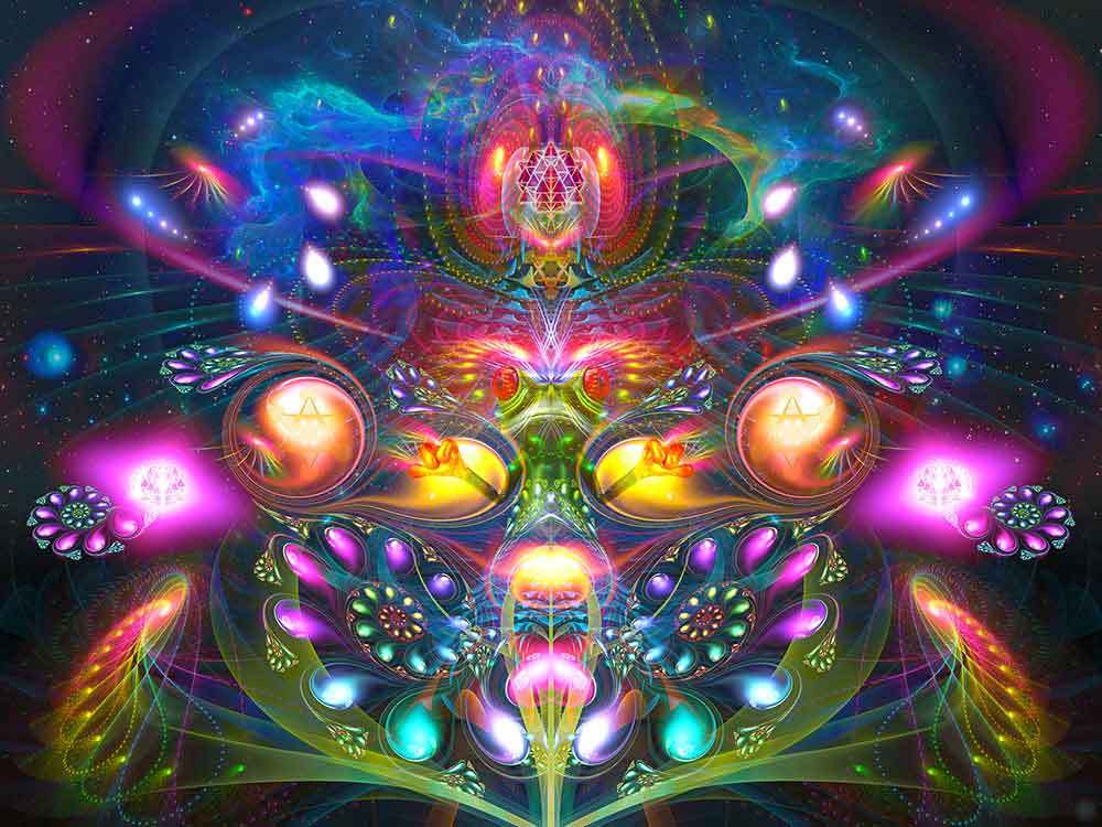 Dimitri the Frog Trippy Psychedelic Tapestry Wall Hanging-xinru shop