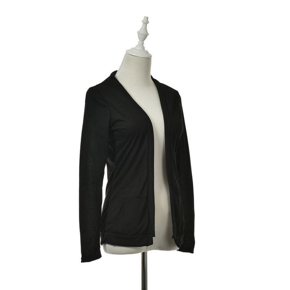 Trendy Cut Out Skull Shape Back Long Sleeve Cardigan-xinru
