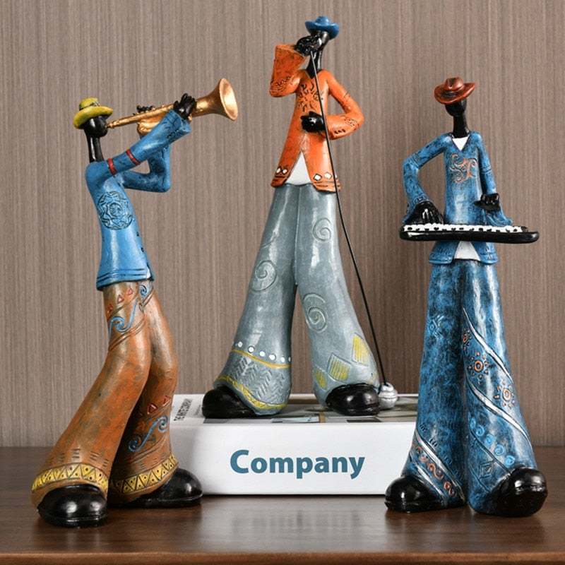 Resin Craft Music Band Statues For Decorations Creative People Ornaments-xinru