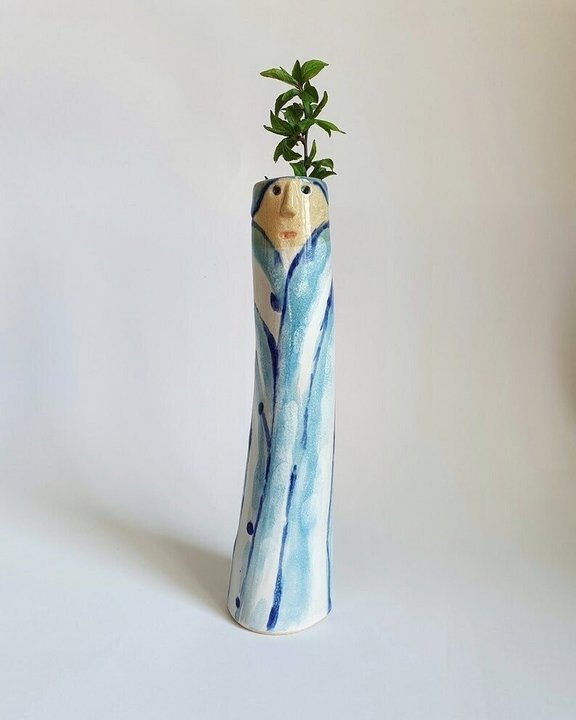Spring Home Resin Hand Painted Floral Vase-xinru